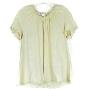 Orvis Short Sleeve Top Size Medium Light Yellow